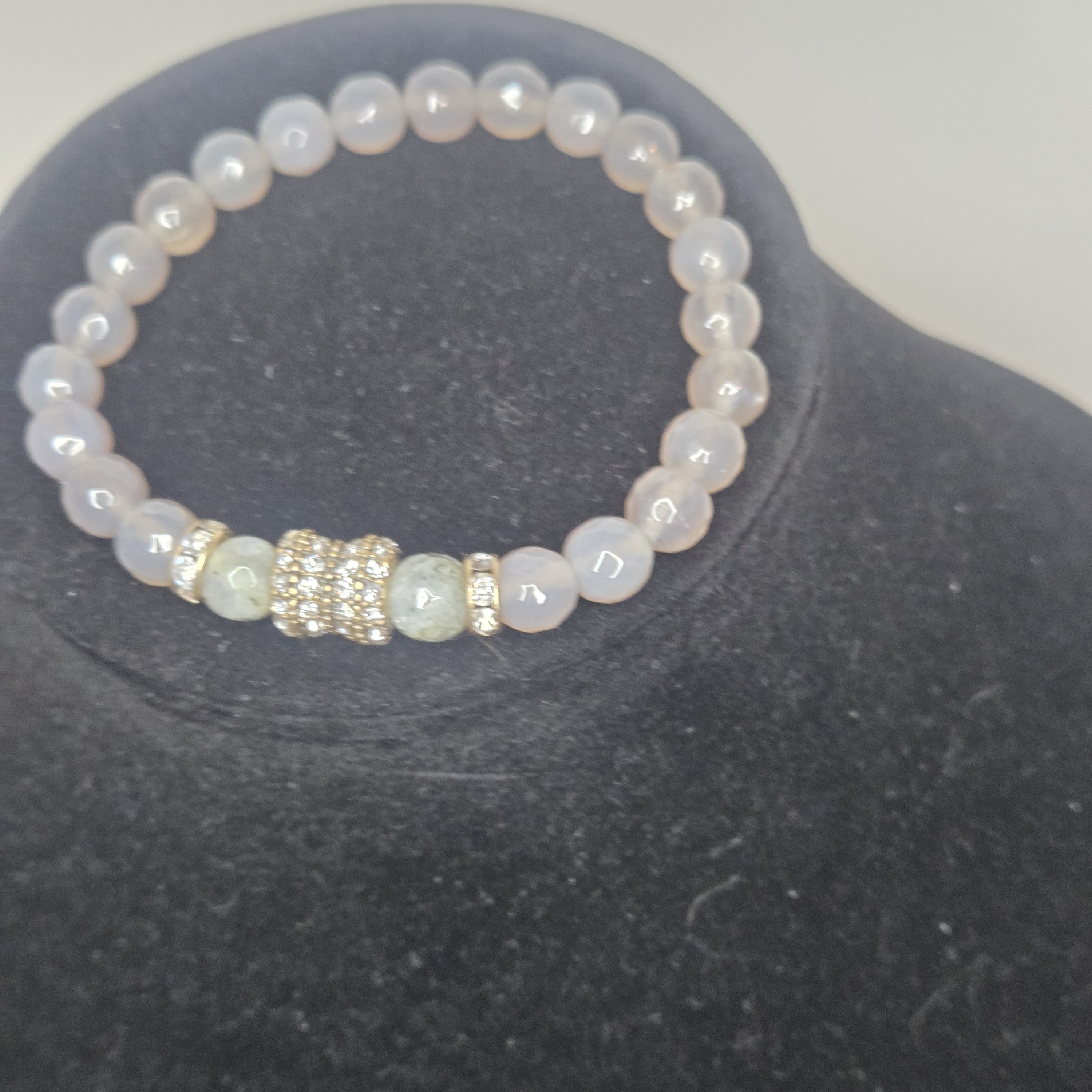 Elegant Beaded Bracelet With Gold Accents